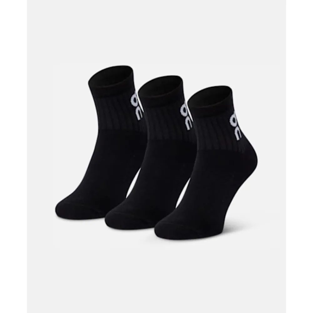 Clearance On 3 Pack Logo Mid Sock Black