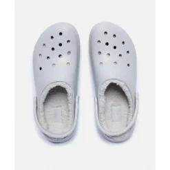 Hot Crocs Adults Classic Fuzz Lined Clog Grey