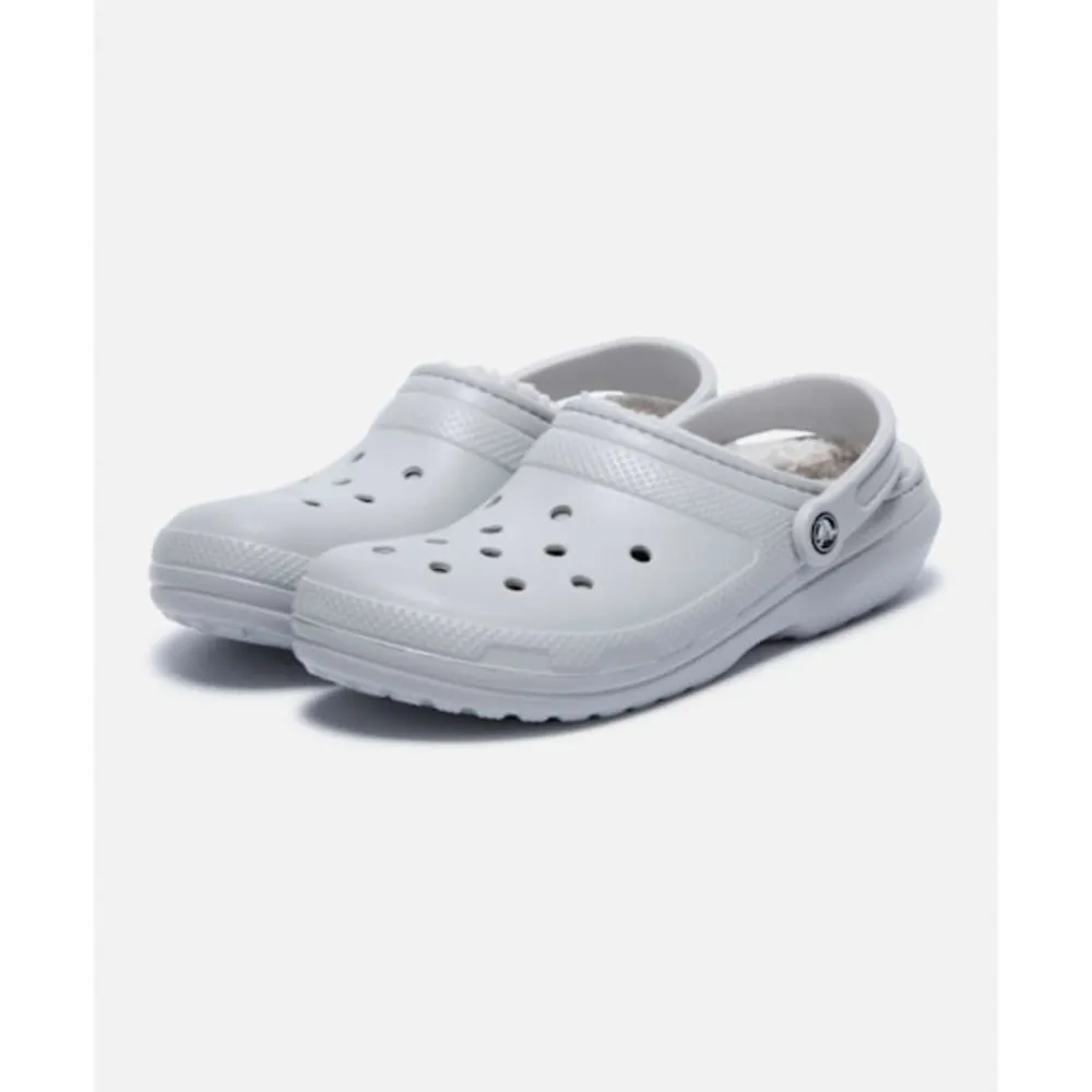 Hot Crocs Adults Classic Fuzz Lined Clog Grey