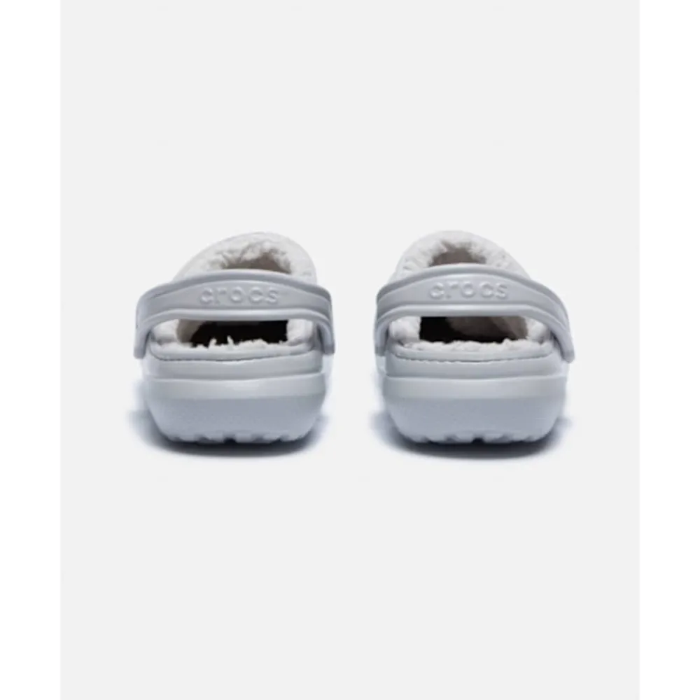 Hot Crocs Adults Classic Fuzz Lined Clog Grey