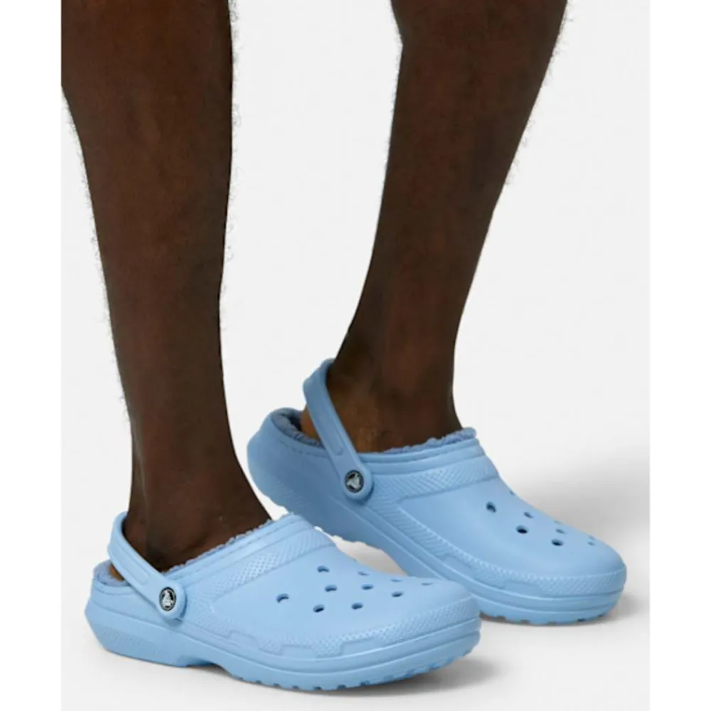 Sale Crocs Adults Classic Fuzz Lined Clog Blue