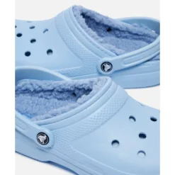 Sale Crocs Adults Classic Fuzz Lined Clog Blue