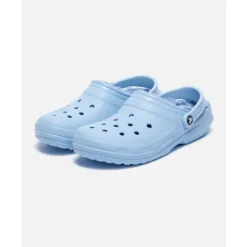 Sale Crocs Adults Classic Fuzz Lined Clog Blue