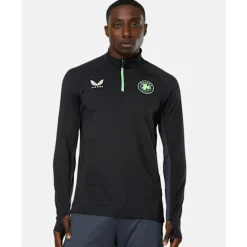 Discount Castore Adults Ireland Pro Half Zip Top Black