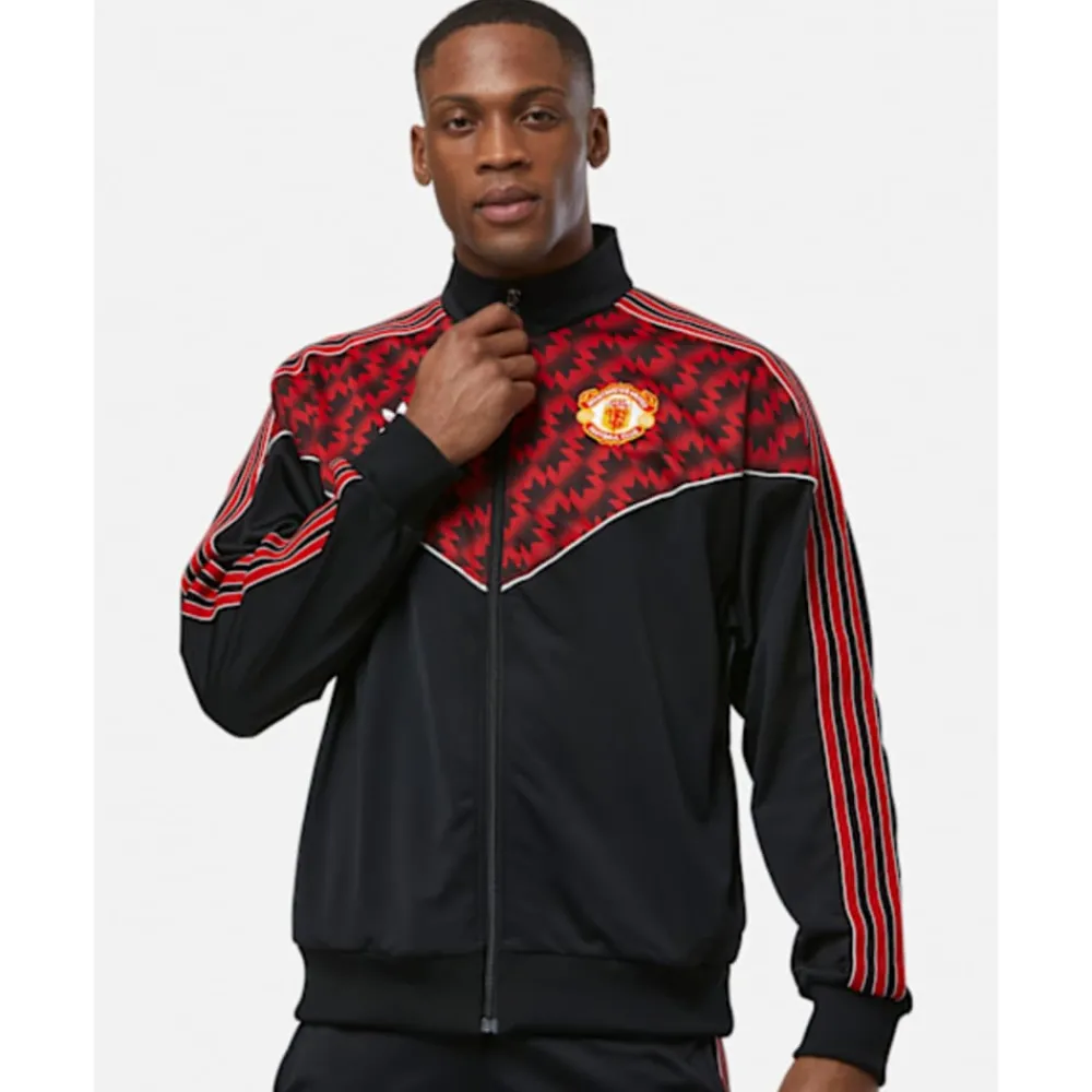 New adidas Adults Manchester United Track Jacket Black