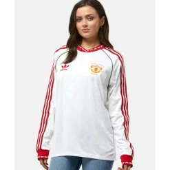Best adidas Adults Manchester United Long Sleeve Away Jersey 91 White