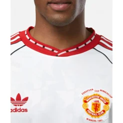 Best adidas Adults Manchester United Long Sleeve Away Jersey 91 White