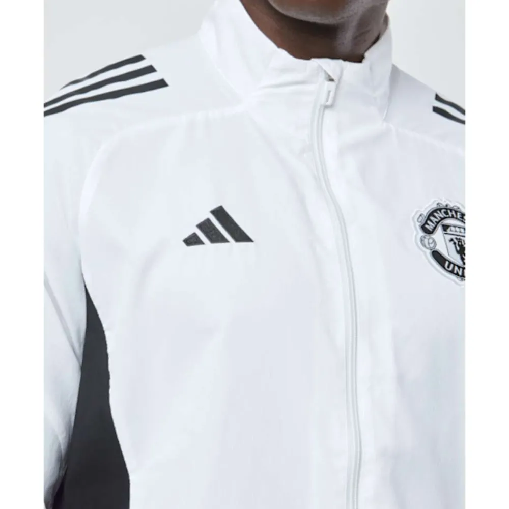 New adidas Adults Manchester United Presentation Jacket White