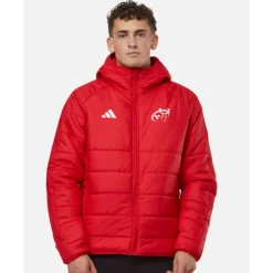New adidas Adults Munster Itavic 3 Stripe Jacket Red
