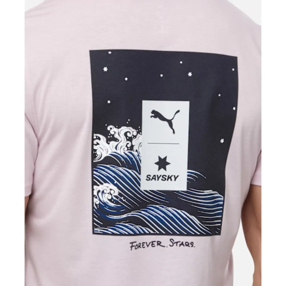New Puma Adults X SaySky Running Performance Jersey T-Shirt Pink