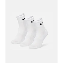 Clearance Nike Everyday 3 Pack Dri-FIT Cushion Ankle Socks White
