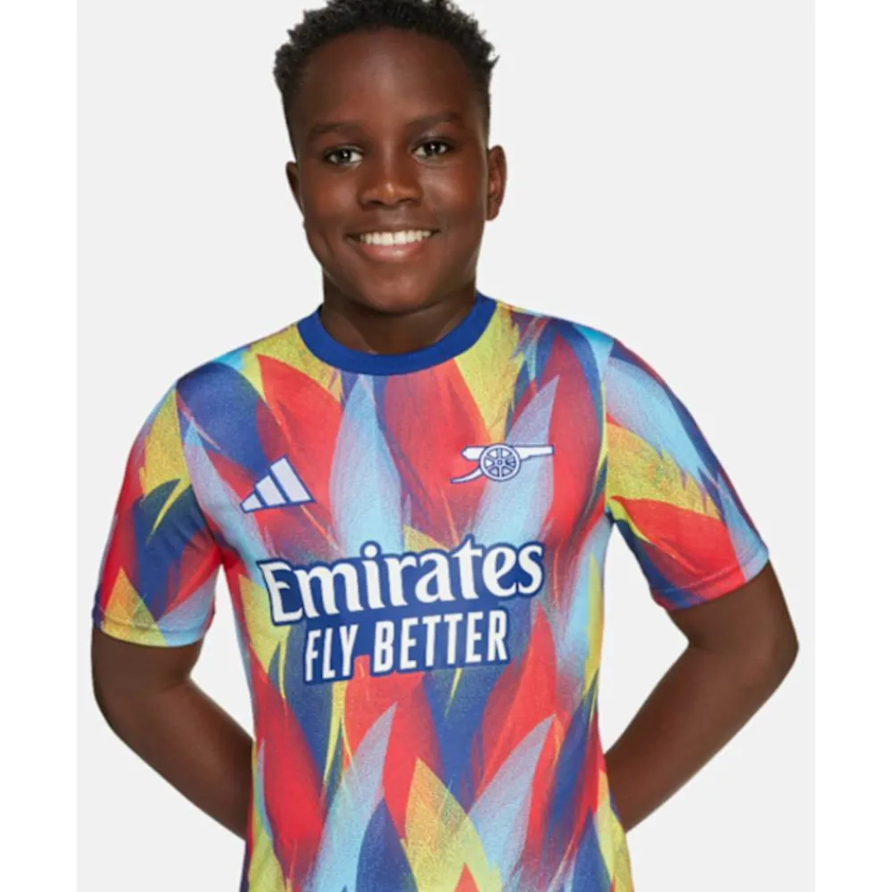 New adidas Kids Arsenal Pre Match T-Shirt Blue