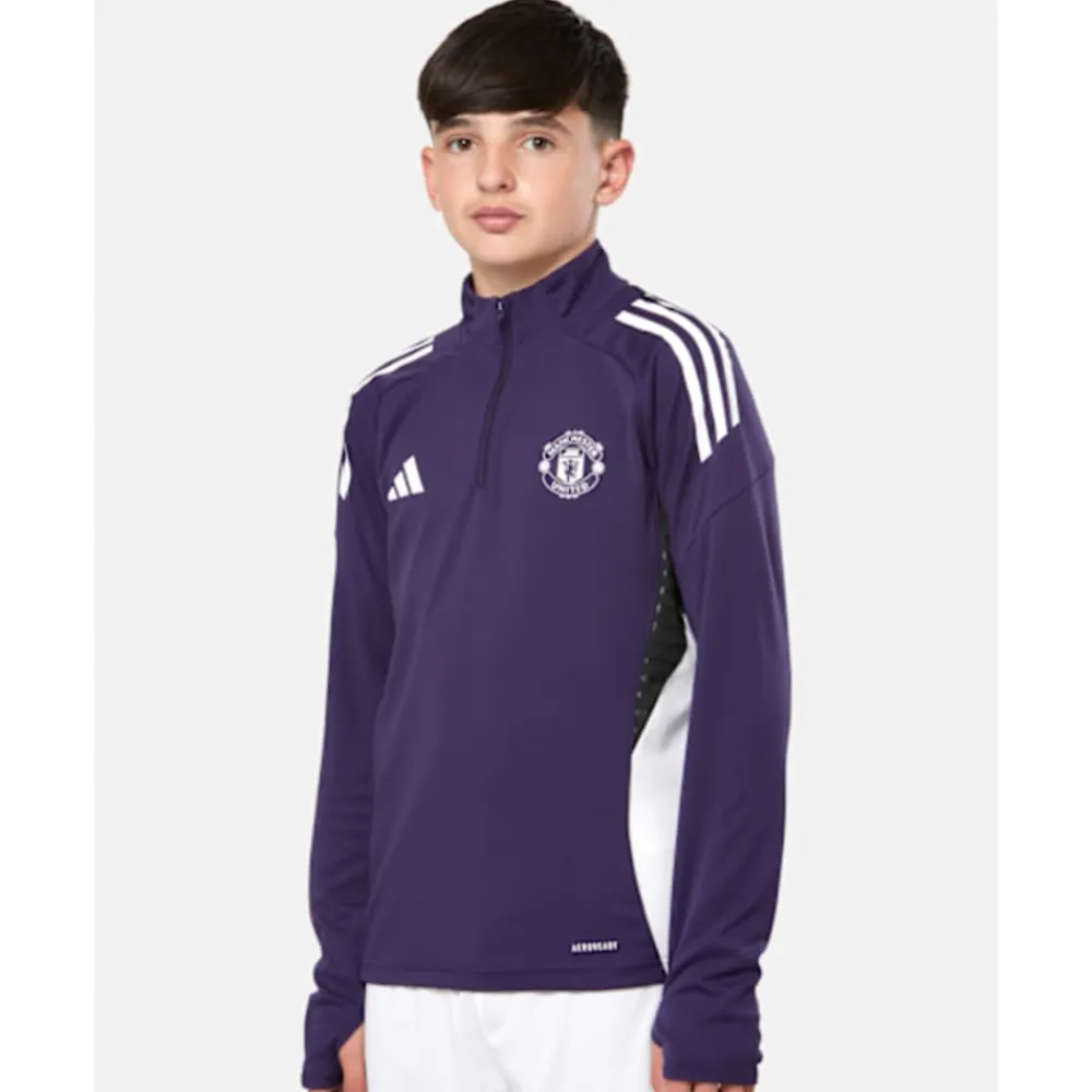 Best adidas Kids Manchester United Training Half Zip Top Purple