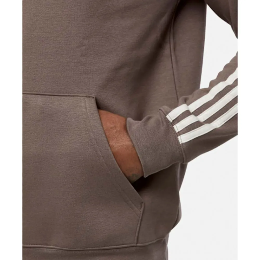 Discount adidas Originals Mens 3 Stripe Hoodie Brown