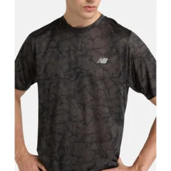 Best New Balance Mens Athletic Printed T-Shirt Black