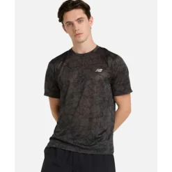 Best New Balance Mens Athletic Printed T-Shirt Black
