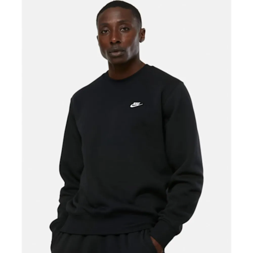 Outlet Nike Mens Club Crew Neck Sweatshirt Black