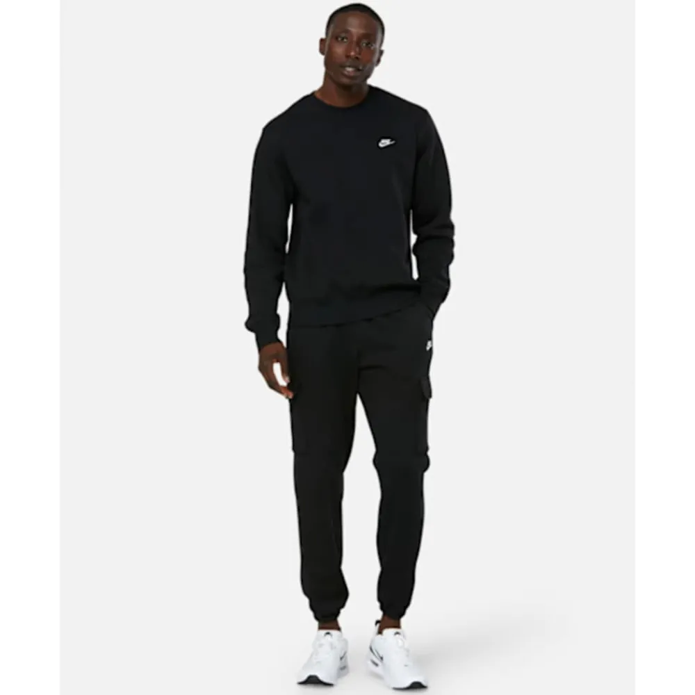 Outlet Nike Mens Club Crew Neck Sweatshirt Black
