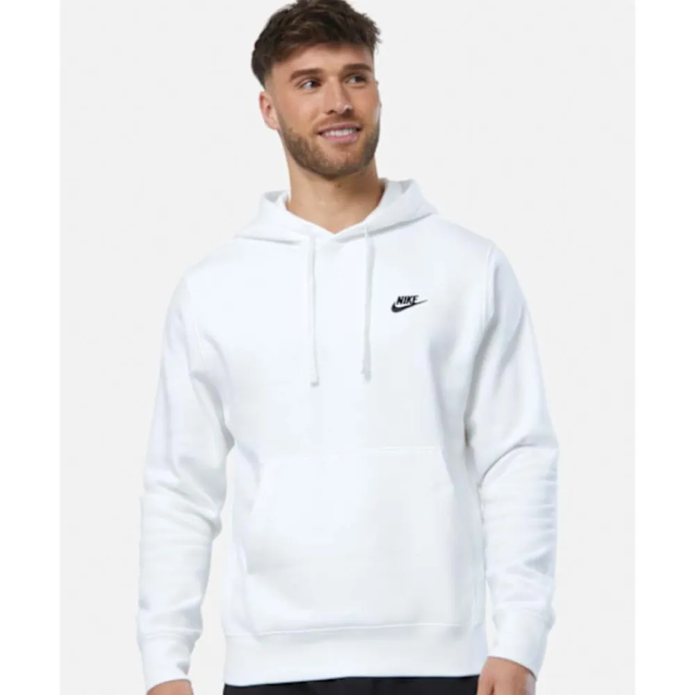 Discount Nike Mens Club Fleece Hoodie White