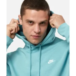 Discount Nike Mens Club Hoodie Blue