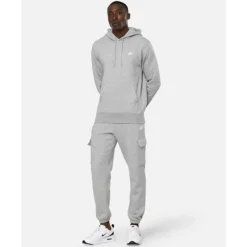 Best Nike Mens Club Pullover Hoodie Grey
