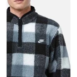Clearance Nike Mens Club Sherpa Half Zip Top Black
