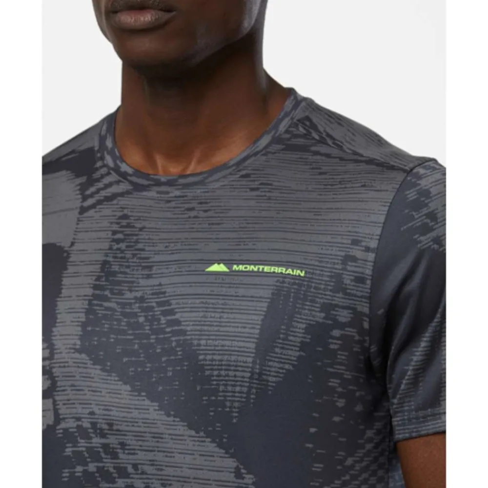 Outlet Monterrain Mens Divide Jacquard T-Shirt Grey