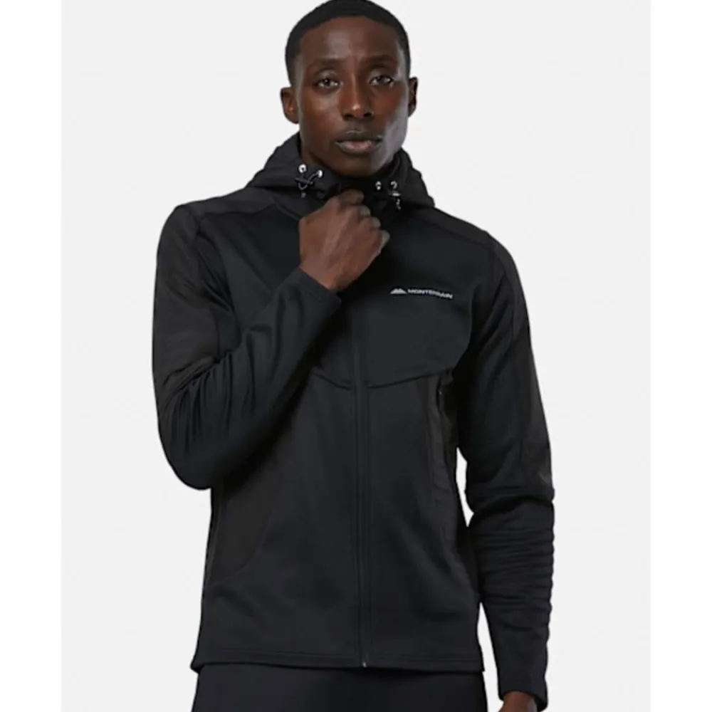 Fashion Monterrain Mens Explorer Poly Fleece Zip Hoodie Black