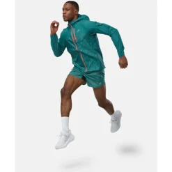 Outlet Asics Mens FujiTrail Packable Jacket Green