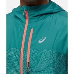 Outlet Asics Mens FujiTrail Packable Jacket Green
