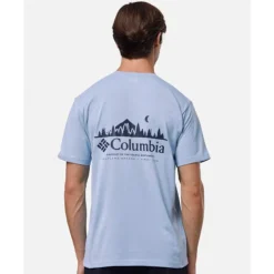 New Columbia Mens Hageman Graphic T-Shirt Blue