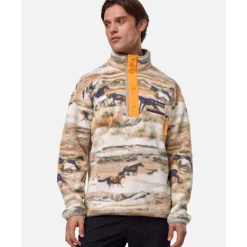 Outlet Columbia Mens Helvetia Snap Fleece Half Zip Top Yellow