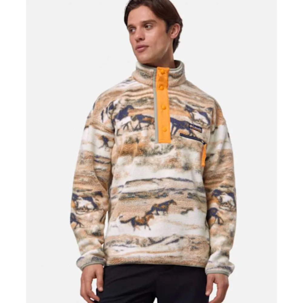 Outlet Columbia Mens Helvetia Snap Fleece Half Zip Top Yellow