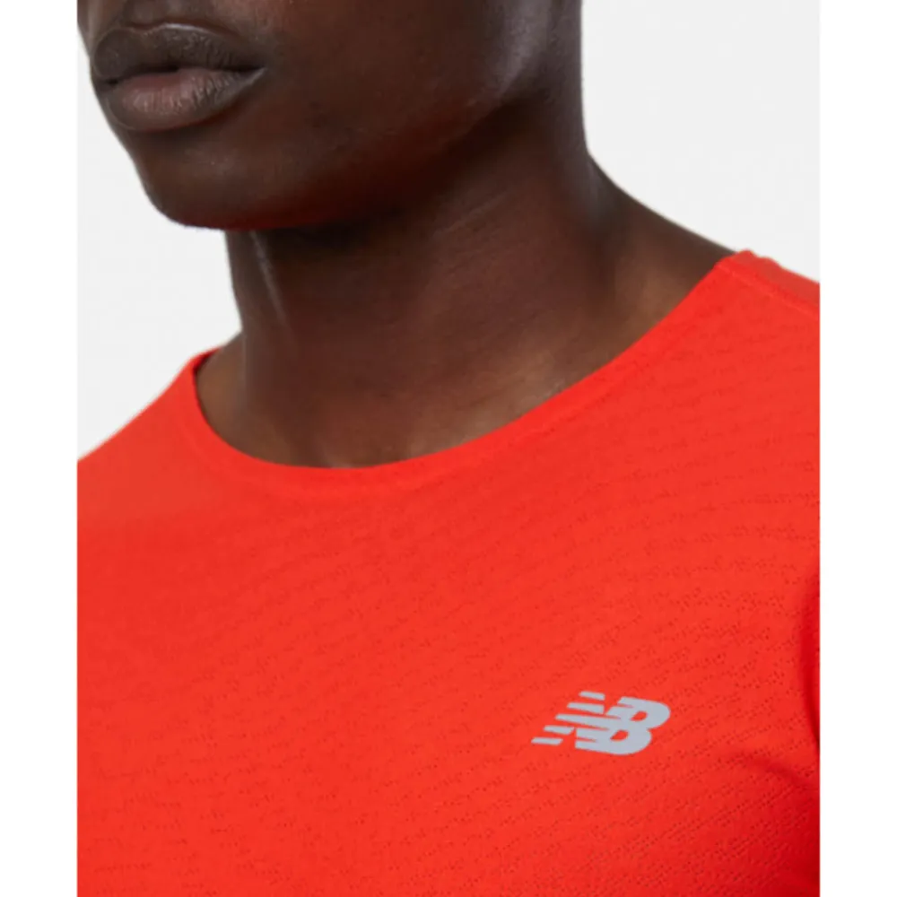 Outlet New Balance Mens Jacquard T-Shirt Orange