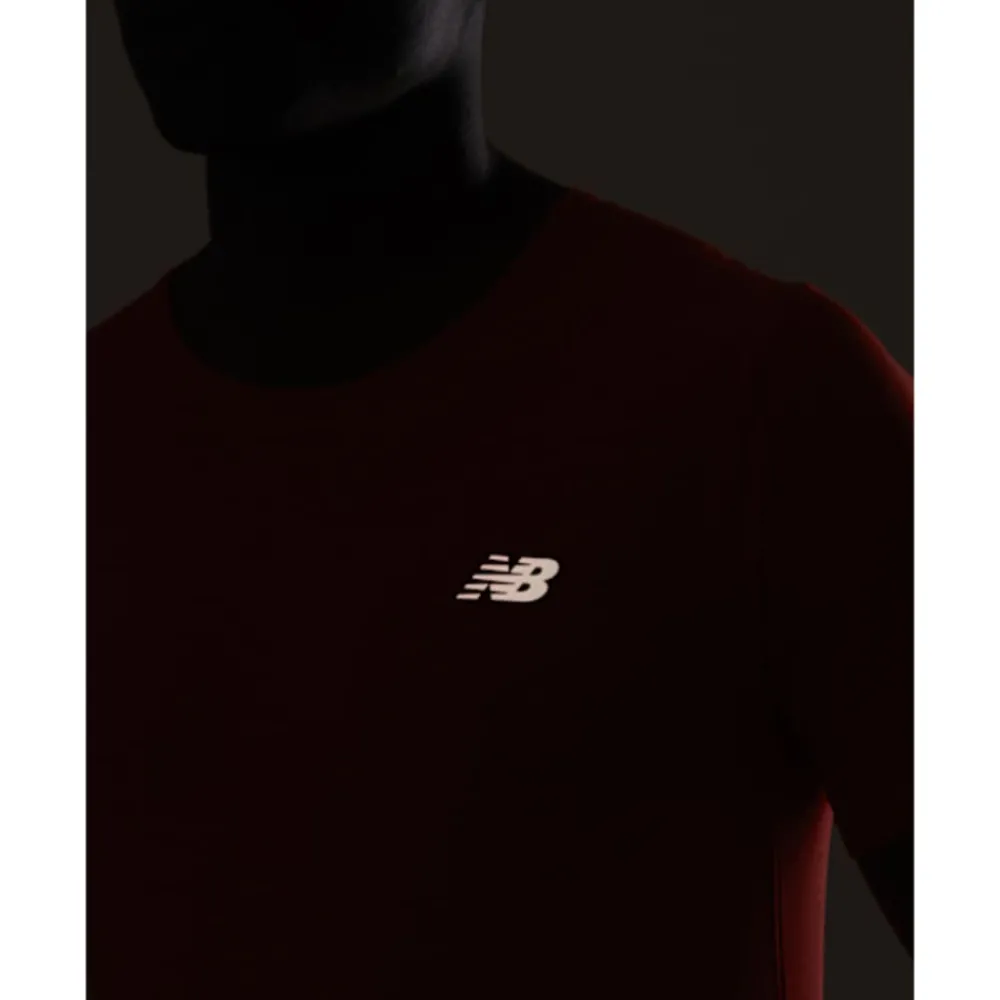 Outlet New Balance Mens Jacquard T-Shirt Orange