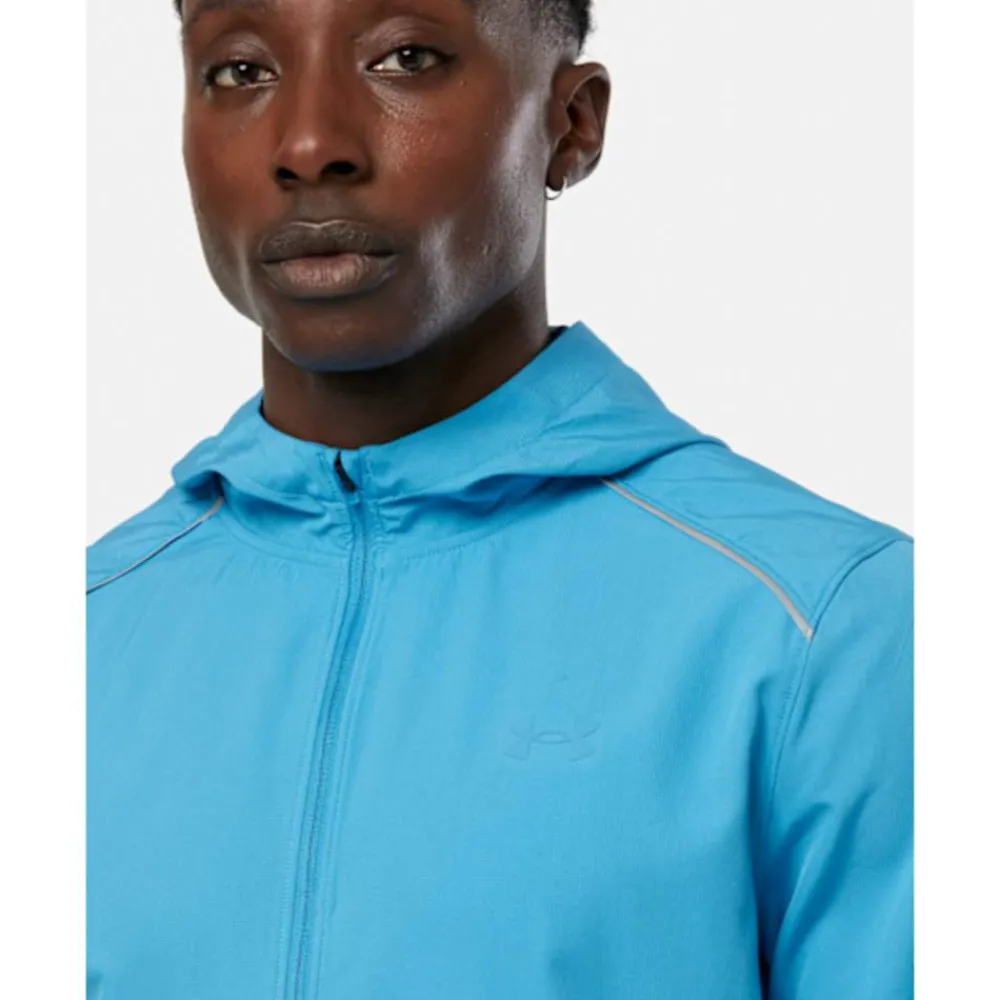 Discount Under Armour Mens Launch Run Hooded Jacket Blue