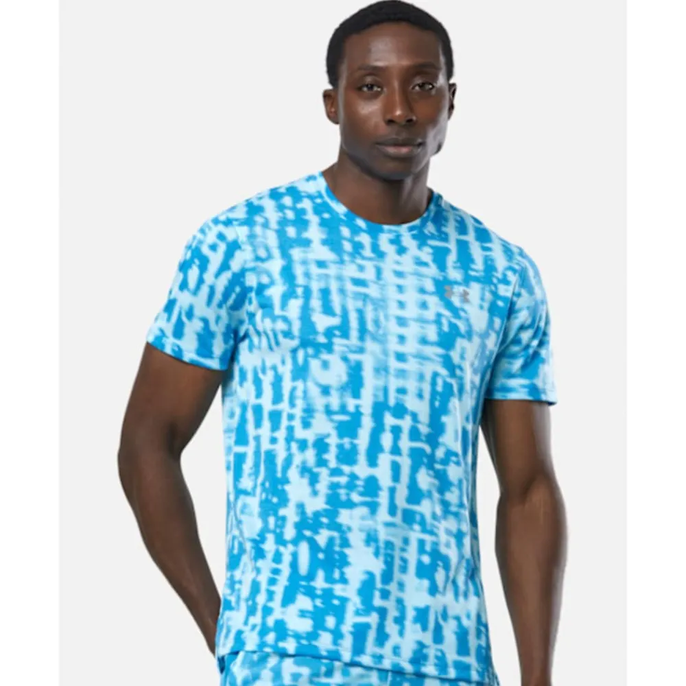 Outlet Under Armour Mens Launch Run Printed T-Shirt Blue