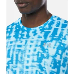 Outlet Under Armour Mens Launch Run Printed T-Shirt Blue