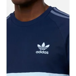 Sale adidas Originals Mens Logo Panel T-Shirt Navy