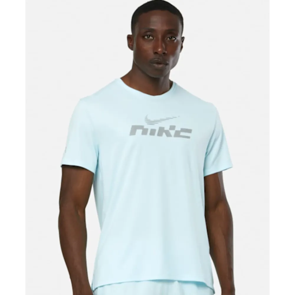 Discount Nike Mens Miler Flash T-Shirt Blue