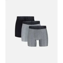 Sale Under Armour Mens Performance Tech Boxers 6inch 3Pack Grey