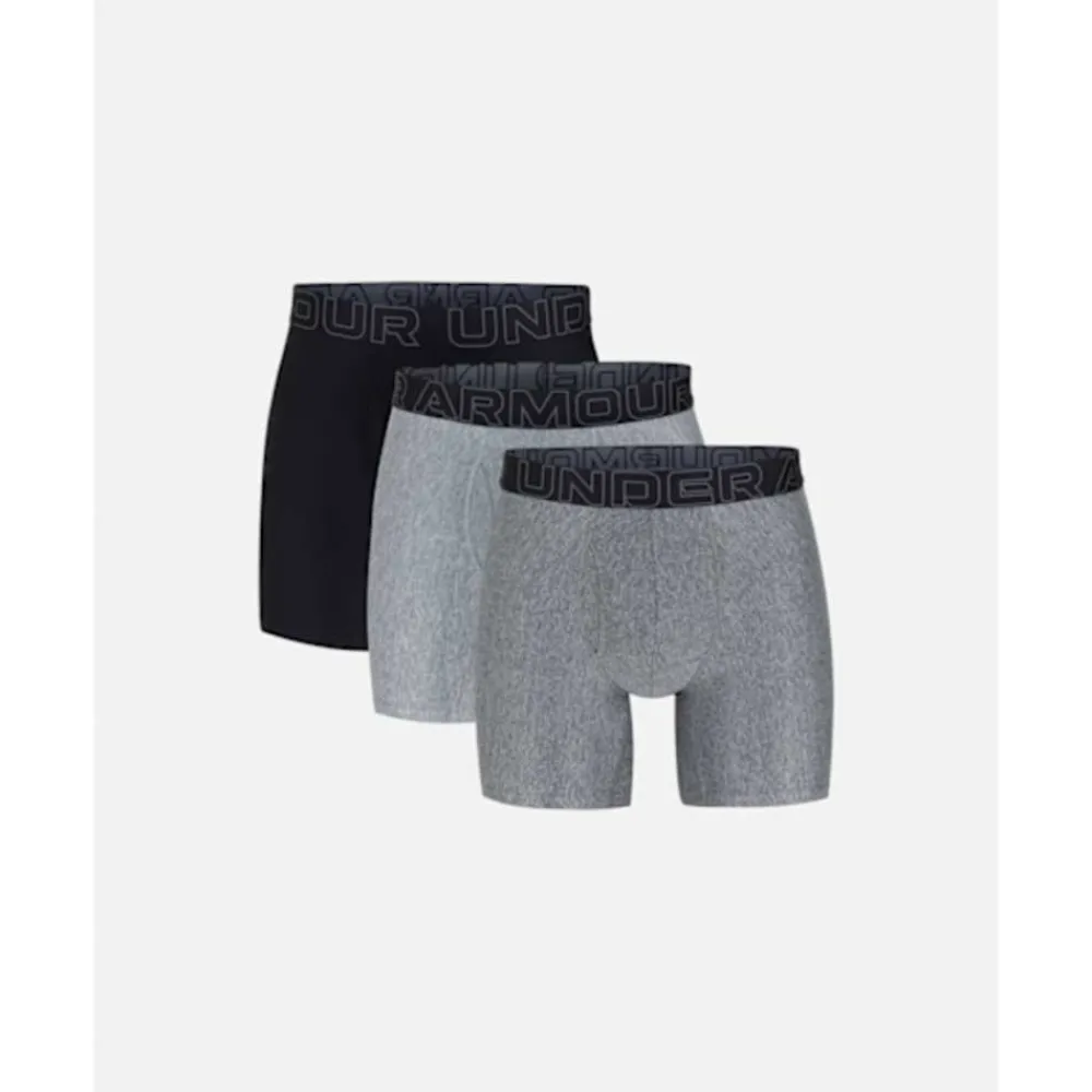 Sale Under Armour Mens Performance Tech Boxers 6inch 3Pack Grey