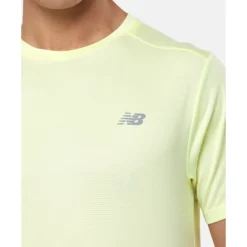 Fashion New Balance Mens Run T-Shirt Yellow