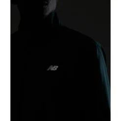 Outlet New Balance Mens Run Woven Full Zip Jacket Green