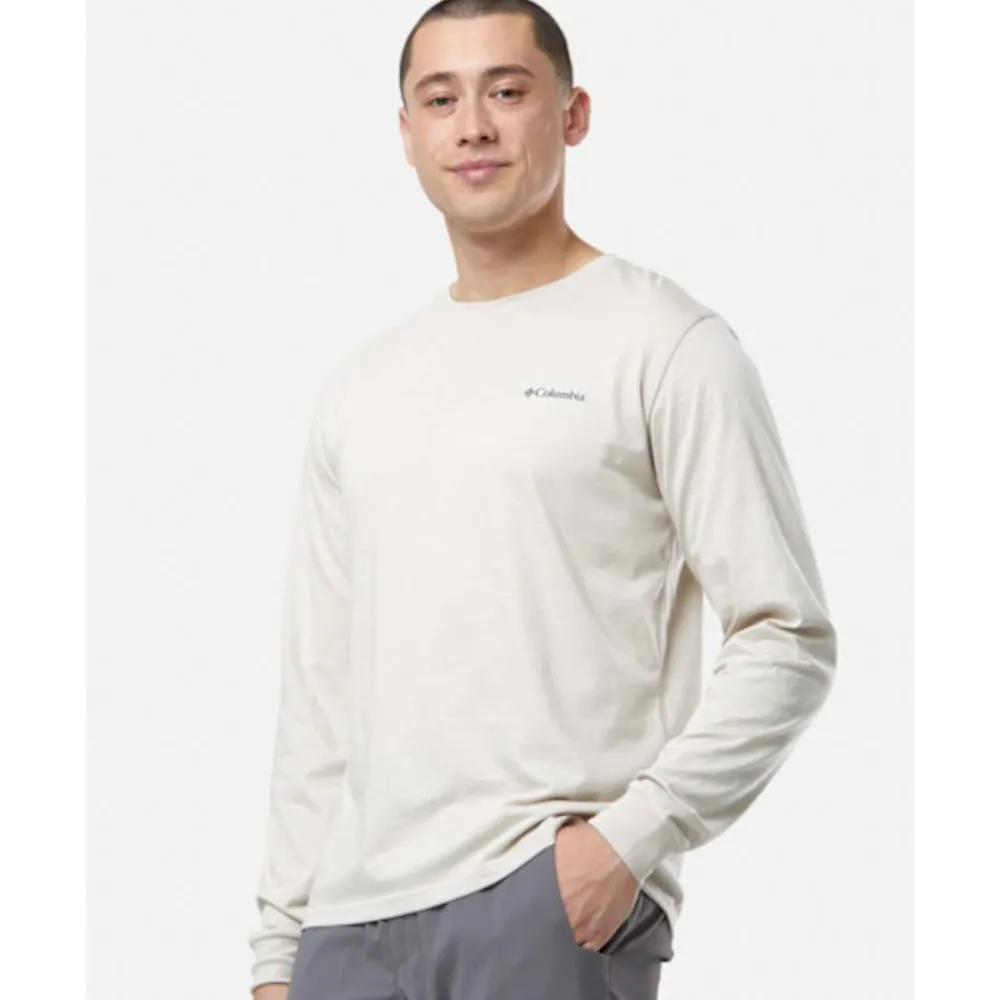 Sale Columbia Mens Seasonal Long Sleeved T-shirt Cream
