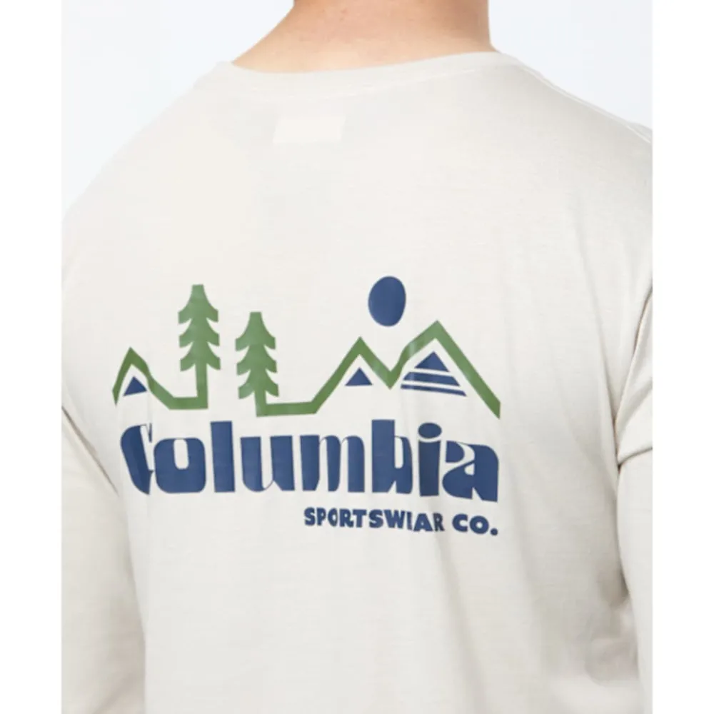 Sale Columbia Mens Seasonal Long Sleeved T-shirt Cream