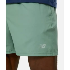 Fashion New Balance Mens Sports Essenials 5 Inch Shorts Green