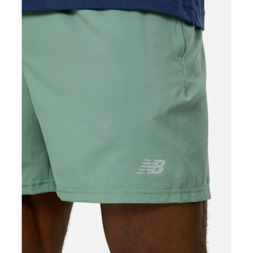 Fashion New Balance Mens Sports Essenials 5 Inch Shorts Green
