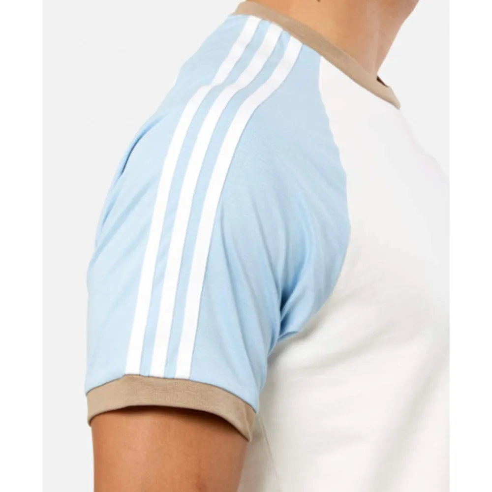 Outlet adidas Originals Mens 3-Stripe Cali T-Shirt White