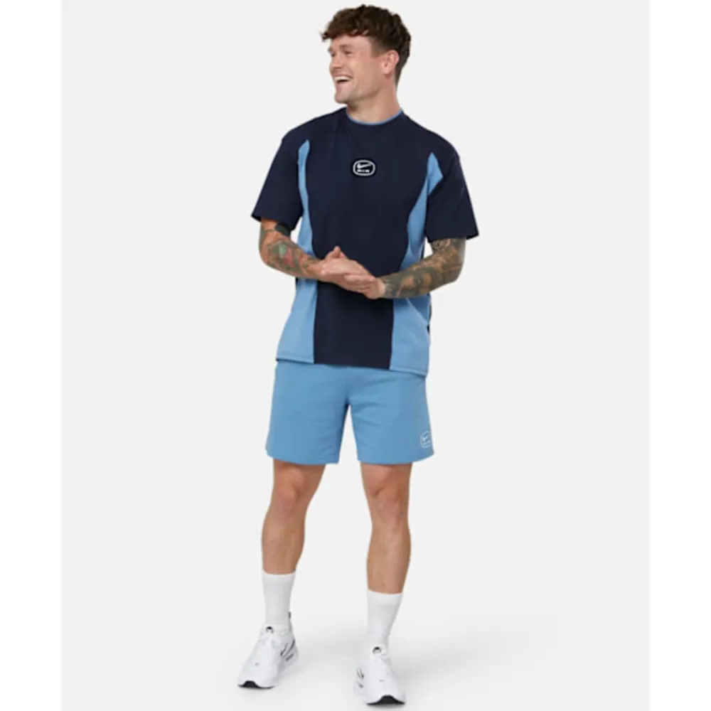 Fashion Nike Mens Swoosh Air Logo T-Shirt Blue